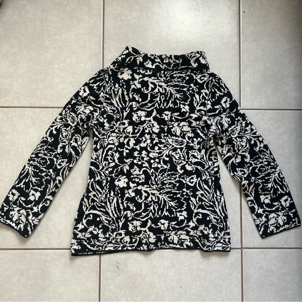 Antropologie ETT TWA Women's Jacket Black/White Floral - Picture 9 of 9